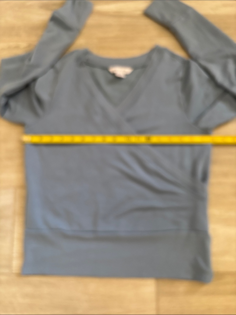 Athleta Blue Super Soft Recharge Wrap Front Top Size Small - Picture 9 of 10
